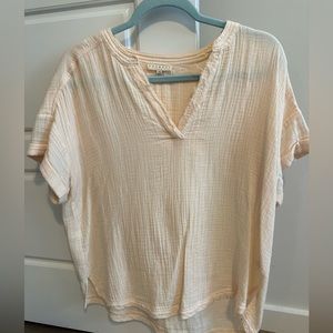 Orange linen like shirt